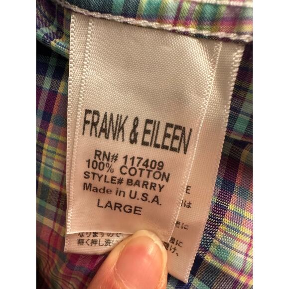 Frank & Eileen Barry Long Sleeve Plaid Button Up Large - Picture 7 of 8